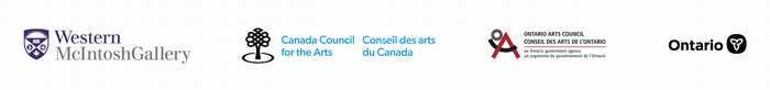 Funder logos for 2026 include the gallery, ontario arts council, province of ontario, and the canada council for the arts