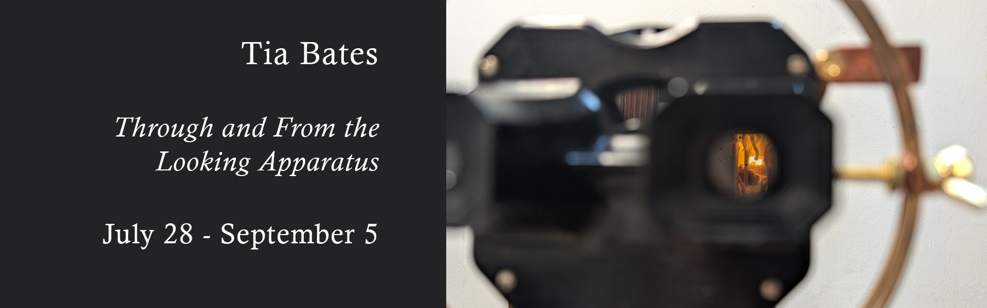 Tia Bates: Through and From the Looking Apparatus: July 28-September 5, 2025.