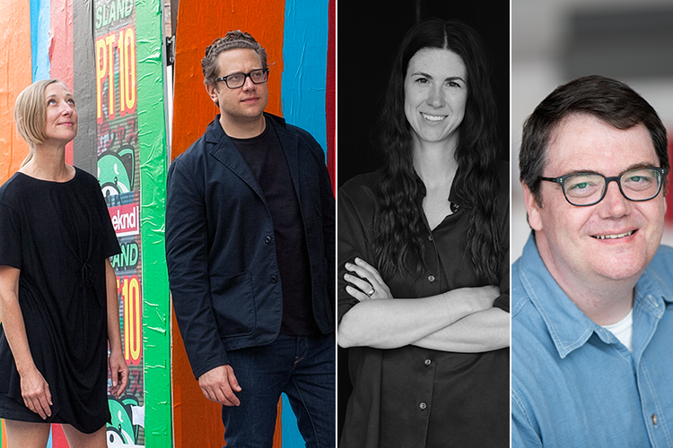 Head shots of artists Jennifer Marman and Daniel Borins, and Sarah Munro and Devon Elliott from Museum London.