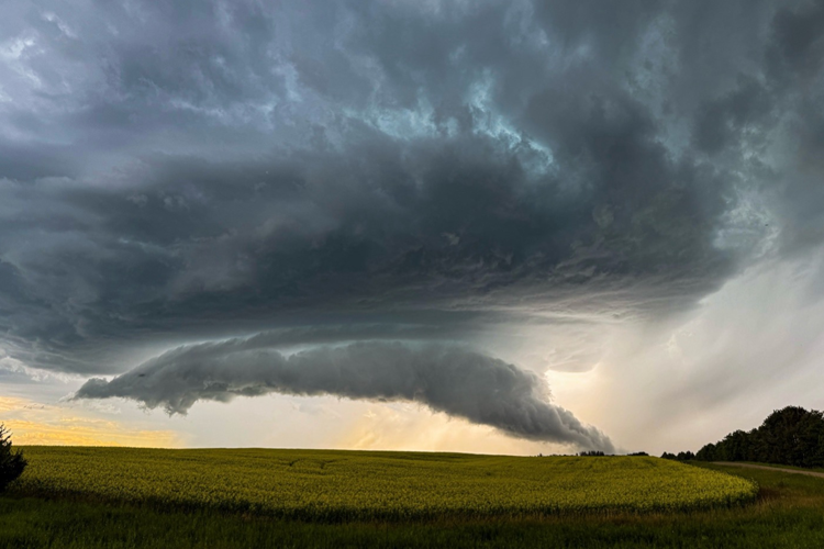 severe storm in Brooks, AB, August 13, 2025